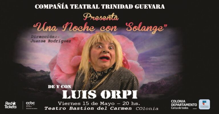 Una noche con Solange…imperdible unipersonal.Gira 2026,tickets on line