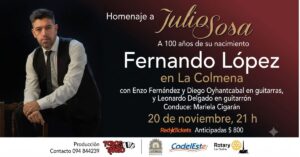 El Tango rinde su Homenaje con  recitales a Julio Sosa a 100 años de su nacimiento